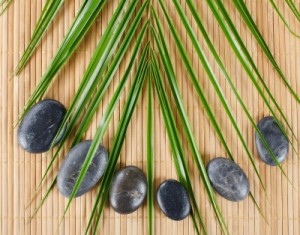 bamboo basalt stones