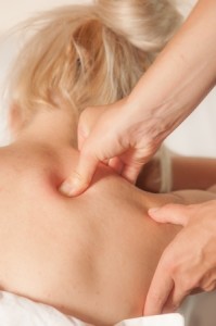 sports massage using trigger point therapy for shoulder pain