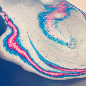 Trans Pride Egg Bath Bomb colors in bath tub